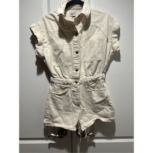 Zara Women's Denim Cream Playsuit-romper size S